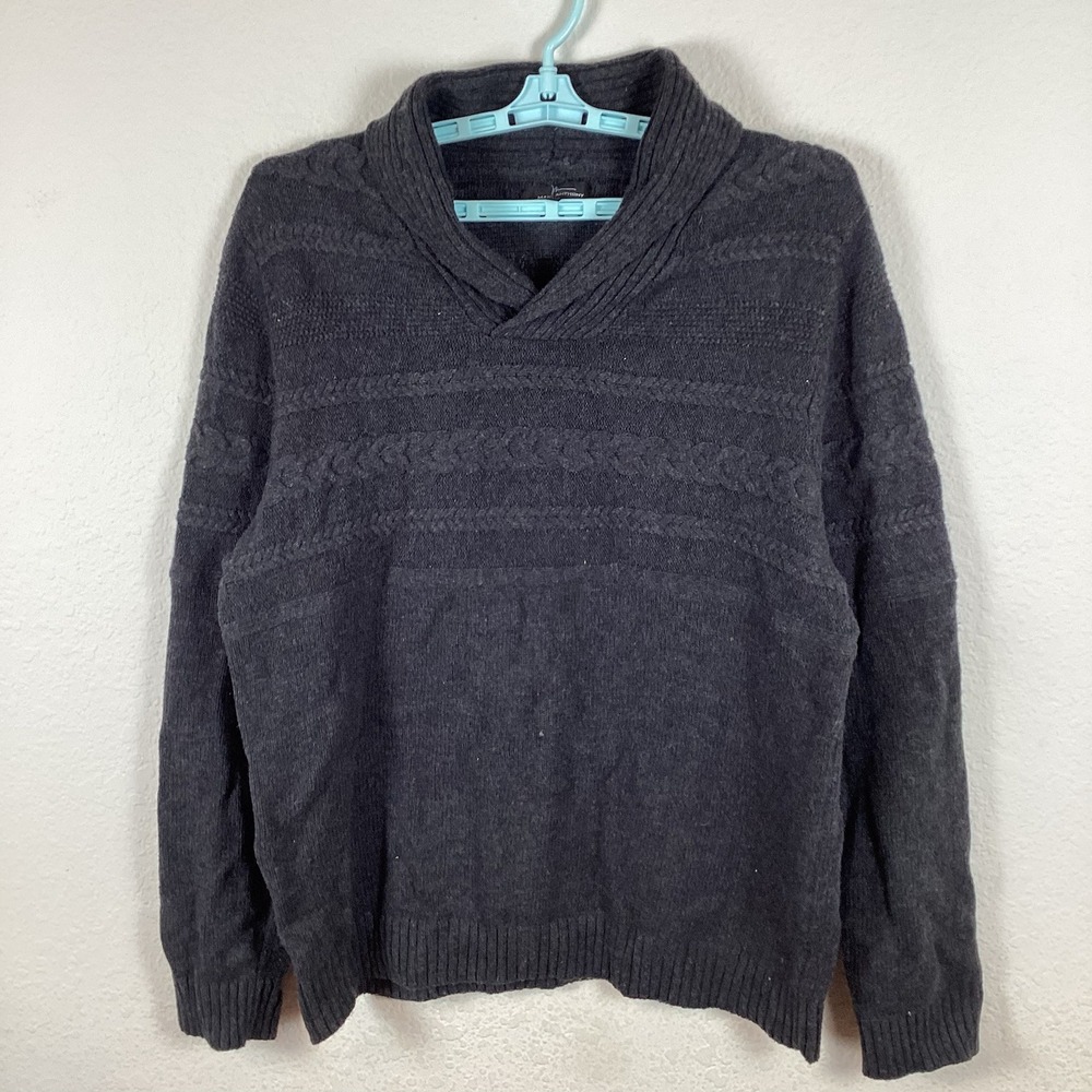 Marc Anthony Mens Sweater Sz 2XL Long Sleeve Pullover Solid Gray Warm Excellent